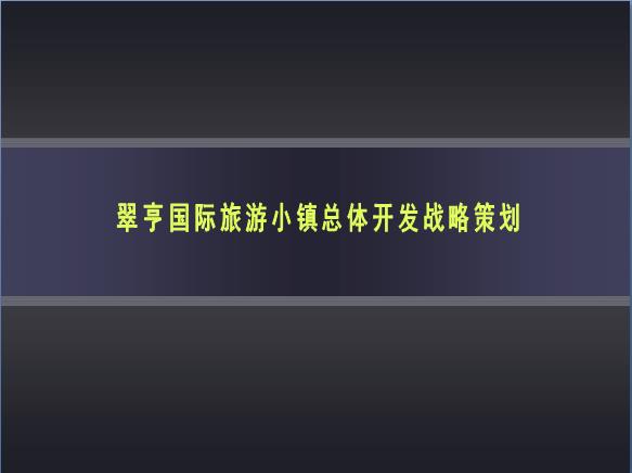 翠亨國際旅游小鎮總體開發戰略策劃
